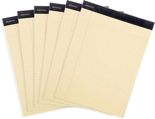 Mintra Office Legal Pads - ((PREMIUM CANARY 6pk, 8.5in x 11in, NARROW RULED))