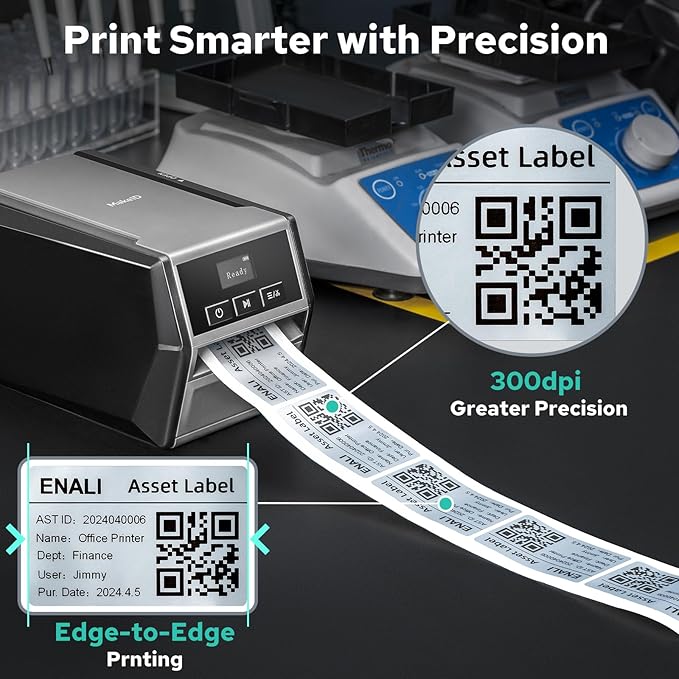 Makeid D50 Industrial Label Printer, Desktop Label Maker 2" Print Head, Mobile APP & PC Editor Compatible, 2600mAh Li-ion Battery, Come with 1.97" W x 26.24ft L Label Heavy-Duty Labeler for Job Sites