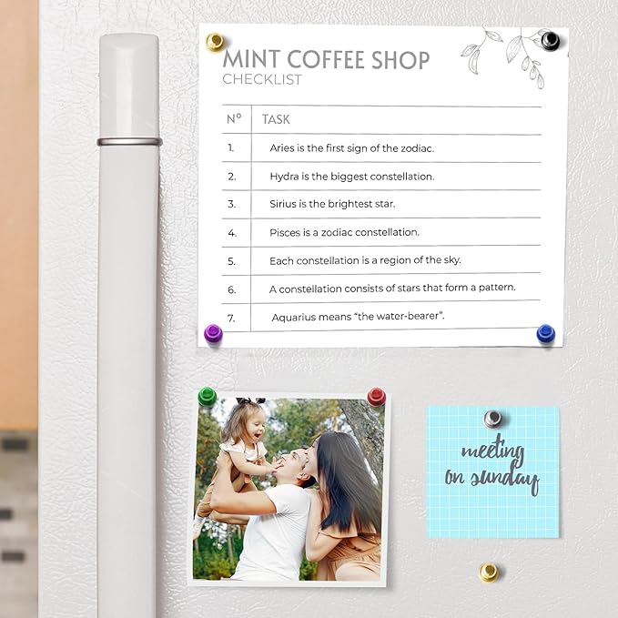 120 Pack Whiteboard Magnets, Refrigerator Magnets Strong, Sliver Magnetic Clips for Gadgets, Tiny Magnetic Push Pins for Desk Accessories, Kitchen Decor and Accessories, Office, Crafts