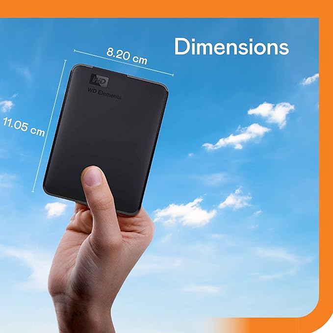 WD 1.5TB Elements Portable External Hard Drive for Windows, USB 3.2 Gen 1/USB 3.0 for PC & Mac, Plug and Play Ready - WDBU6Y0015BBK-WESN