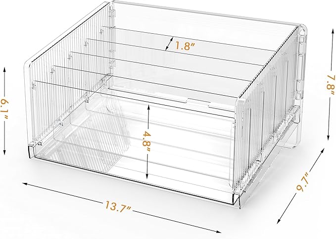 File Sorter Organizer, 5 Sections Acrylic Letter Tray for Desk, Mail Organizer Letter Holder for Envelopes, Mail, Electronics 2Pack 2PCS