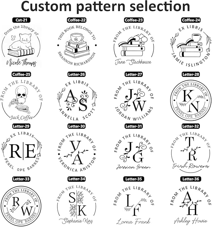 Custom Ink Stamp | Personalized Self Inking Stamp Gifts for Book Lovers, Readers, Teachers | 5 Ink Colors (Star-02)