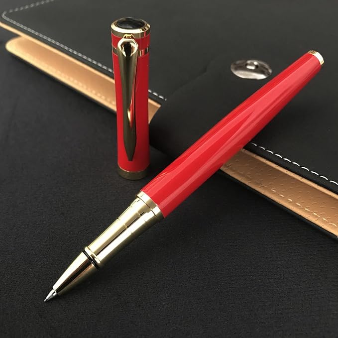 HSK Luxury Ballpoint Pens gift Pen Black Refill Line width 0.5mm,Best Ball Pen Gift Set for Men & Women Professional Executive,Office,Nice Pens Classy Gift Box (Red)