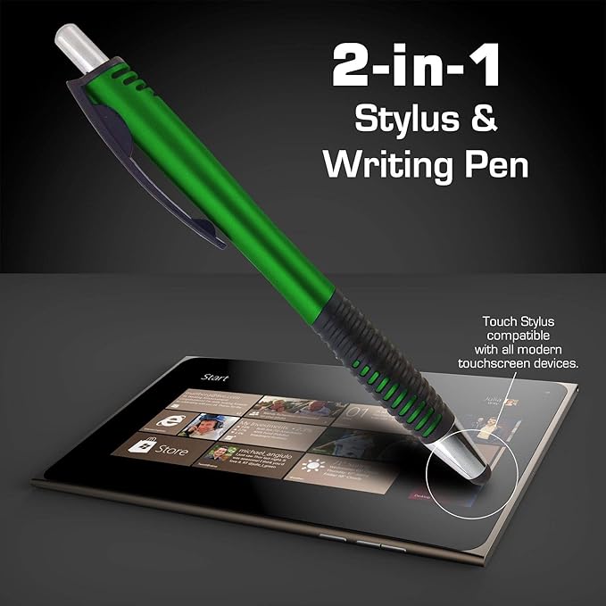 Personalized Pens with Your Custom Logo or Text-250 Pack Bulk-for Businesses, Parties, and Events, 2 in 1 Capacitive Stylus & Ballpoint Pen Compatible with Most Touchscreen Devices, Assorted