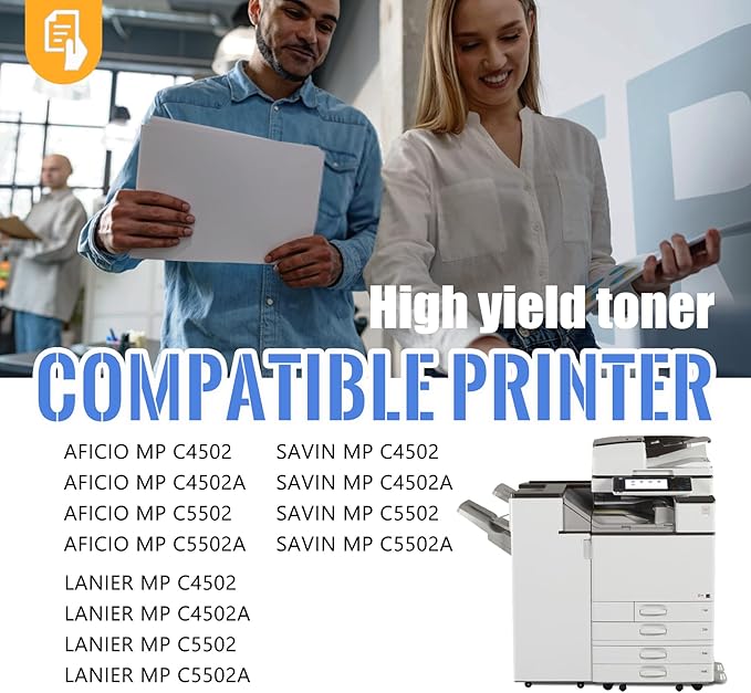 1 Pack MP C5502 Magenta Toner Cartridge | Replacement for Ricoh MP C5502 Work with Aficio MP C4502 C4502A C5502 C5502A LANIER MP C4502 C4502A C5502 C5502A SAVIN MP C4502 C4502A C5502 C5502A | 841753