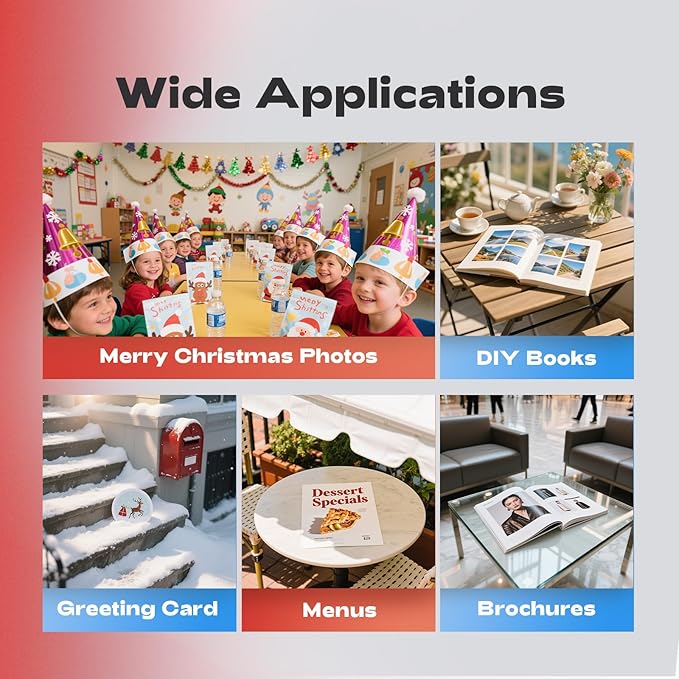 220Sheets Double Sided Photo Paper Glossy Brochure Flyer Paper Inkjet 8.5x11 44lb 160gsm Letter Size for All Dye Ink Printers