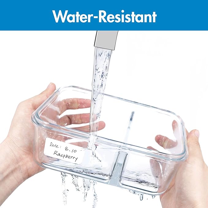 300 Removable Blank Food Labels, Water/Oil/Tear Resistant with Perforation Line for Freezer Food Containers Jars Pantry Organization (Each Measures 1” x 2”)