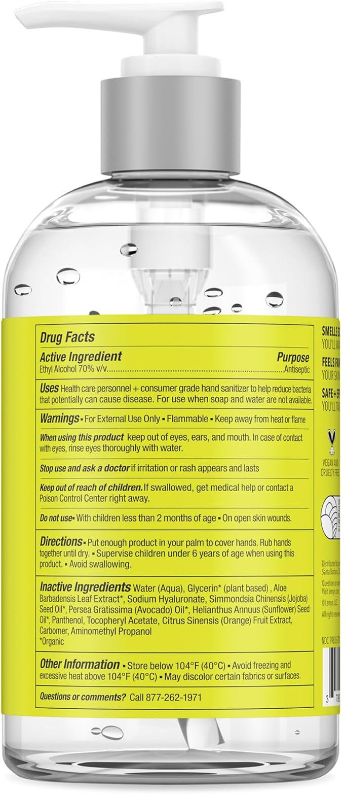 Medical‑Grade Hand Sanitizer Gel – 97 % Organic | 70 % USP Ethyl Alcohol | Moisturizing Aloe + Hyaluronic Acid | Freshly Made in USA | 12oz Bottle with Pump