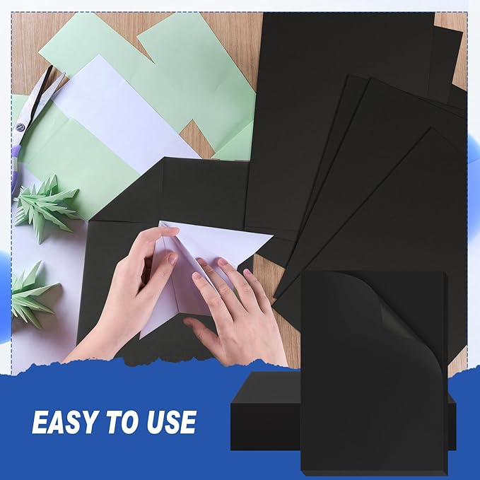 100 Pcs Printer Paper 11 x 17 Inch Copy Paper 52 lb Glossy Paper Heavy Weight Cardstock Tabloid Paper Heavy Card Stock for Presentation Laser Back to School Office Supplies (Black)