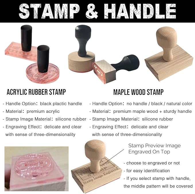 Custom Stamp with Logo Text - Personalized Rubber Stamp with Handle - Address Stamps for Business or Crafting - Round 3"