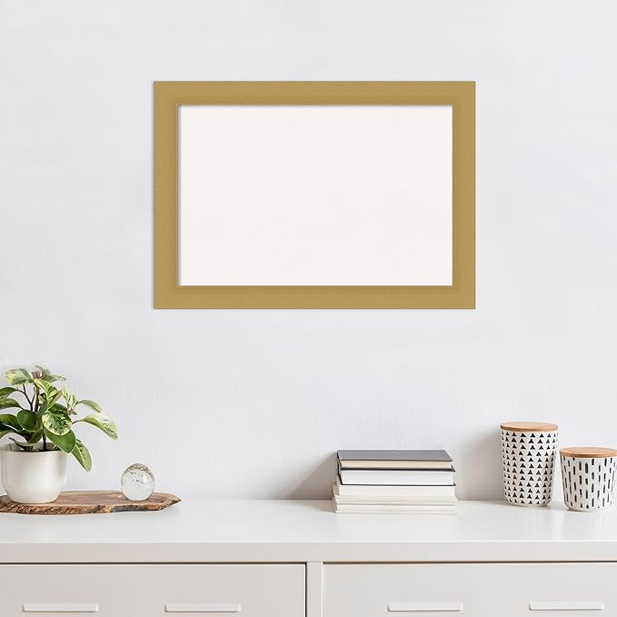 Amanti Art White Cork Board for Wall, 20x28 Vision Board with Gold Frame, Medium Corkboard Office Decor for Home Organization, Casual Corkboard Pinboard to display items for home organization