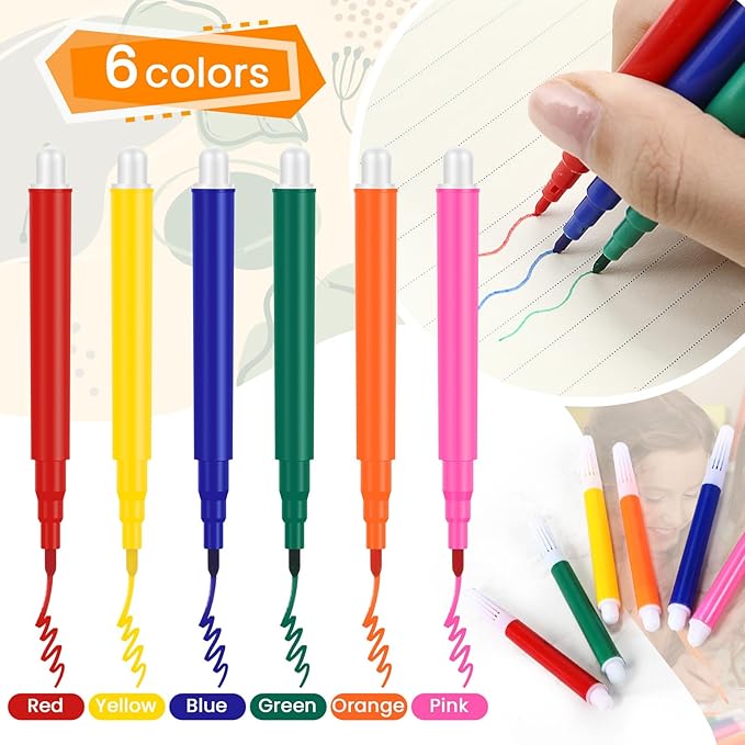 720 Pcs Mini Markers Colored Pen 3.4 Inch Vibrant Colors Portable Short Colored Markers Assorted Multicolor Watercolor Marker Pen for Kids and Adult Glass Office School Supplies (6 Colors)
