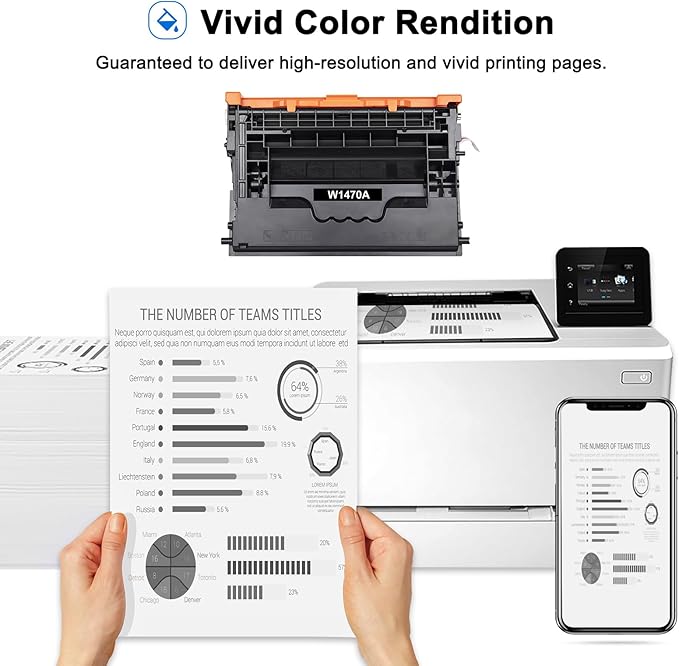 147A Black Toner Cartridge Compatible Toner Cartridge Replacement for HP 147A W1470A 147X W1470X for Enterprise M610n M611dn M611x M612dn M612x MFP M634h M635fht M635h M636fh Printer Ink (2-Pack)