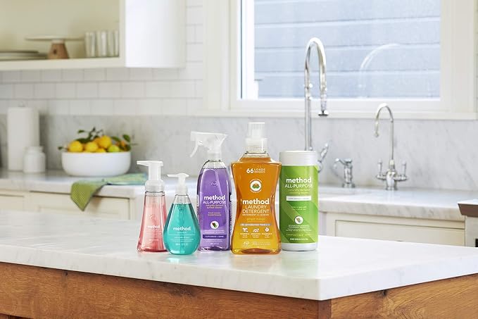 Method All-Purpose Cleaner, Pink Grapefruit, Plant-Based and Biodegradable Formula Perfect for Most Counters, Tiles, Stone, and More, 28 oz spray bottle (Pack of 2)