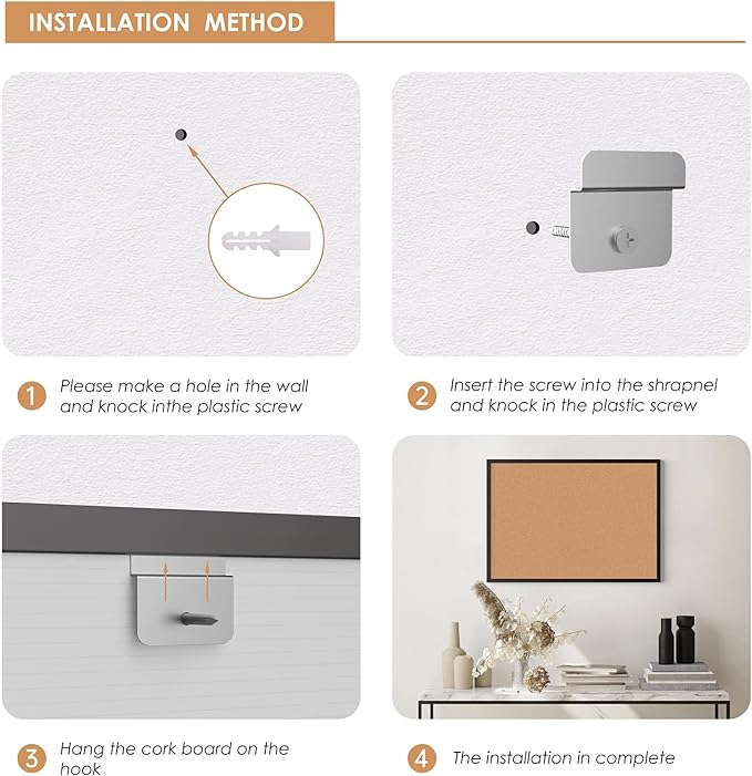 Board2by 2-Pack Cork Board Bulletin Board 20“ x 30”, Black Wood Framed Corkboard, Office Board for Wall Cork, Large Wall Mounted Notice Pin Board with 32 Push Pins for School, Home & Office