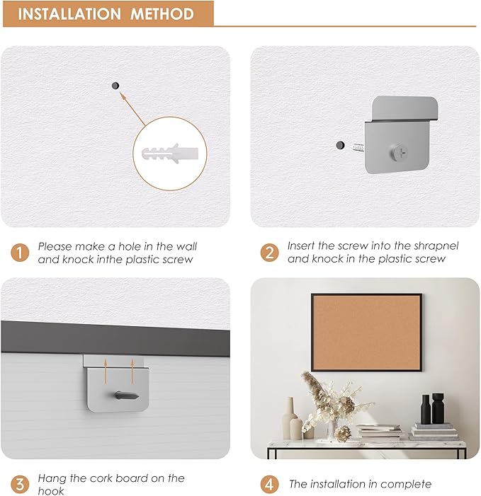 Board2by Cork Board Bulletin Board 20“ x 30”, Black Wood Framed Corkboard, Office Board for Wall Cork, Large Wall Mounted Notice Pin Board with 16 Push Pins for School, Home & Office