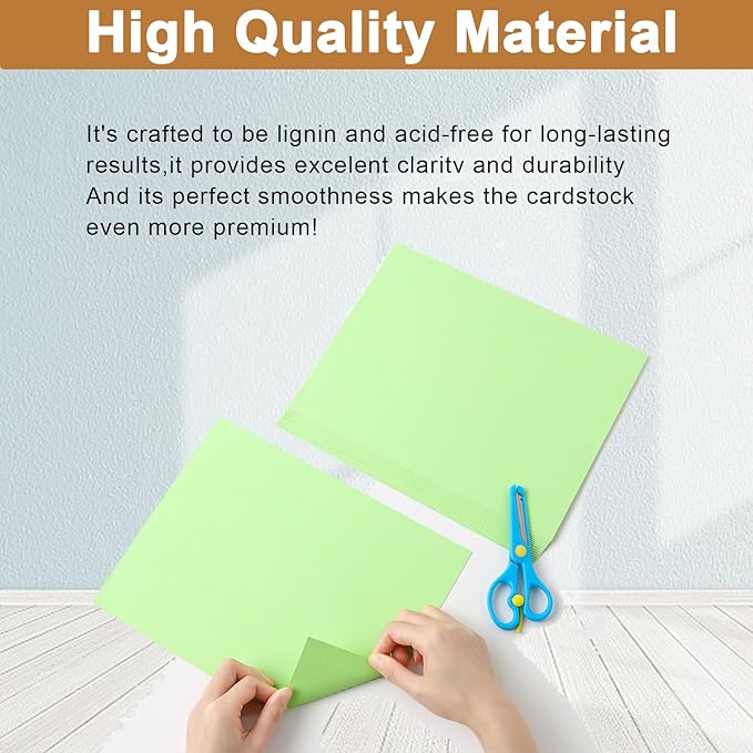 40 Sheets Light Green Cardstock 8.5 x 11 Craft Paper, 200gsm/75lb Heavyweight Certificate Paper Card Stock for DIY Cards Making, Business Cards, Wedding Invitations, Menus, School