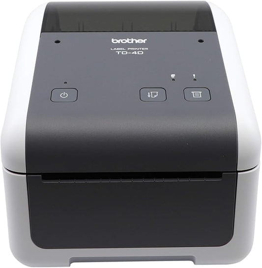 Brother TD4410D 4-inch Thermal Desktop Barcode and Label Printer, for Labels, Barcodes, Receipts and Tags, 203 dpi, 8 IPS, Standard USB and Serial, 6.1"x7.1"x8.8"
