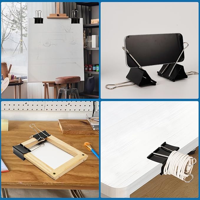 Jumbo Binder Clips 3 Inch - Extra Large Binder Clips 18 Pack, Heavy Duty Office Binder Clips for Paper, Documents, School & Office Supplies (18, 3 inch)