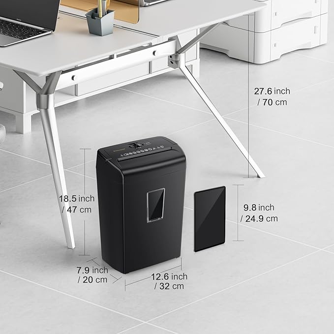 Bonsaii 10-Sheet Cross Cut Paper Shredder, 5.5 Gal Home Office Heavy Duty Shredder for Credit Card, Staple, Clip with Transparent Window(C209-D)