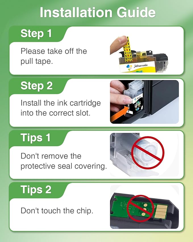 4Pack LC404 Ink Cartridges for Brother Printer MFC-J1205W Replacement for Brother LC 404 LC-404 Ink Cartridges for MFC-J1205W MFC-J1215W Printer(Black Cyan Magenta Yellow)