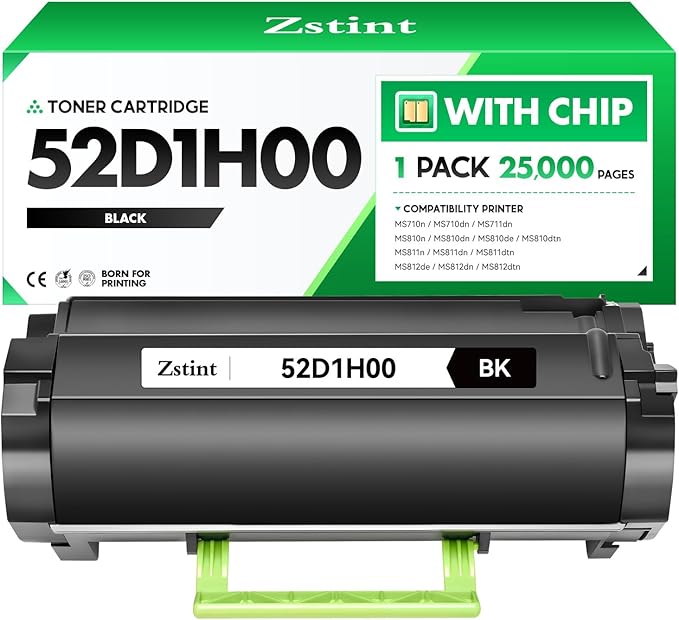 52D1H00 Toner Cartridge Black with chip 1-Pack Replacement Compatible with Lexmark MS710n MS710dn MS711dn MS810n MS810dn MS810de MS810dtn MS811n MS811dn MS811dtn MS812de MS812dn MS812dtn Laser Printer