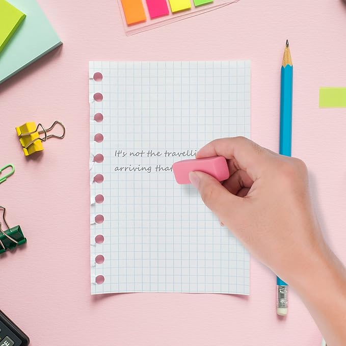 200 Pack Pink Erasers Bulk Latex-Free Soft Erasers Pencil Erasers for Kids Teachers and School and Office Supplies