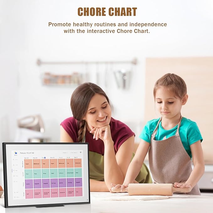 15.6 inch Wall Planner Digital Calendar Electronic Calendar Chore Chart,2025 Smart Touchscreen Full HD Interactive Display for Family Schedules,Wall/Desk Mountable for Seamless Scheduling/Organizing