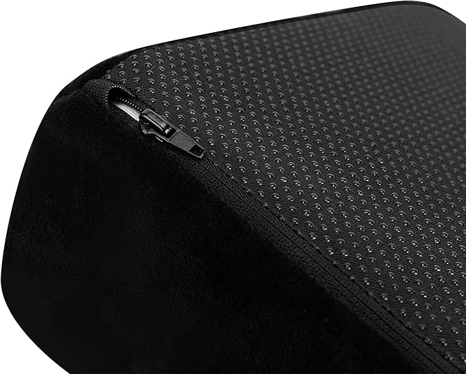 Amazon Basics Foam Foot Rest for Under Desk at Work with Washable Cover, Comfortable Stool for Home and Office, 5.1 x 10.2 x 17.3 in, Black