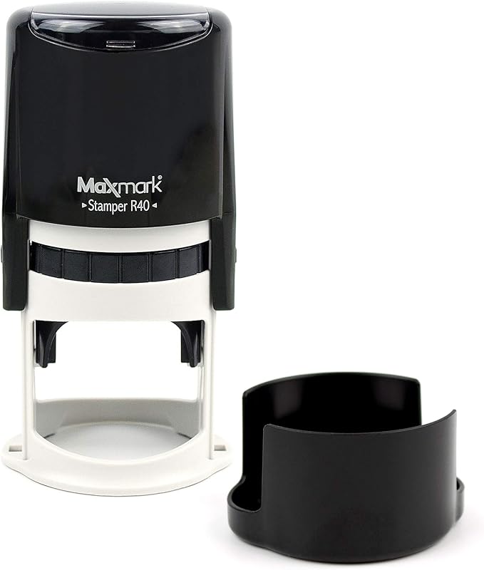 Round Notary Stamp for State of Michigan- Self Inking Stamp - Top Brand Unit with Bottom Locking Cover for Longer Lasting Stamp - 5 Year Warranty