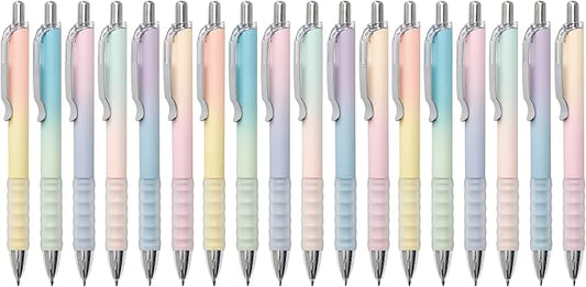 Gel Pens Fine Point 0.7mm Black Ink Gel Pen Retractable Cute Pens for Smooth Writing School Office Supplies, Pack of 18