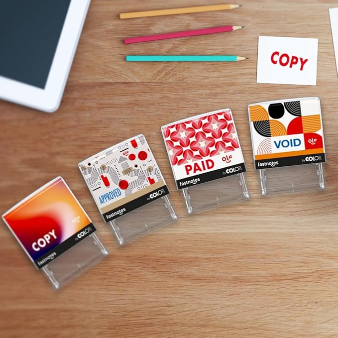 Fastnotes FAXED Self-Inking Rubber Stamp by COLOP - Great for Office Documents, Notary, Warehouse, Accounting Paperwork, Business, and Legal Documentation - Red Ink (FAXED- Red)
