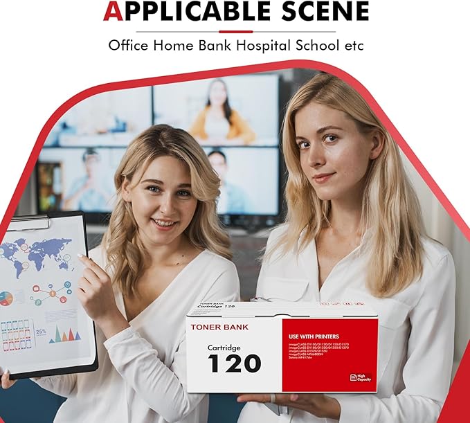 120 Toner Cartridge Black 2-Pack Compatible Replacement for Canon 120 CRG120 CRG-120 Toner Cartridge for imageCLASS D1120 D1550 D1150 D1320 D1350 D1520 D1370 D1180 D1170 MF6680 MF417 Printer