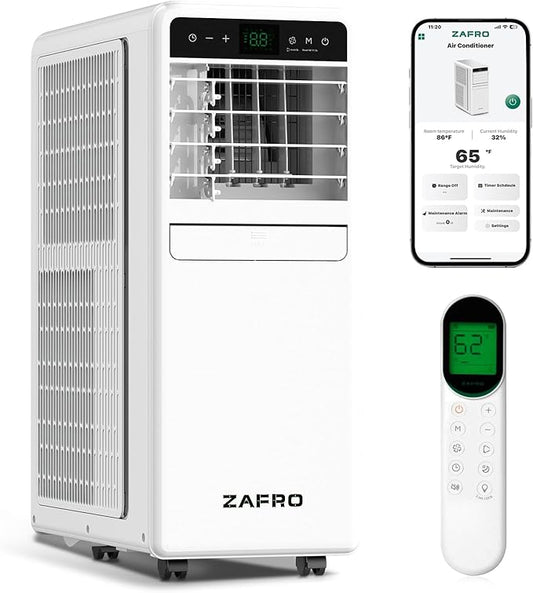 12,000 BTU Portable Air Conditioner, 3-IN-1 Smart AC Unit with Fan/Dehumidifier/Drainage-free Cooling, APP/Voice/Remote/Touch, 47 dB, Sleep Mode, Window Installation Kit, 24H Timer for Home/Office