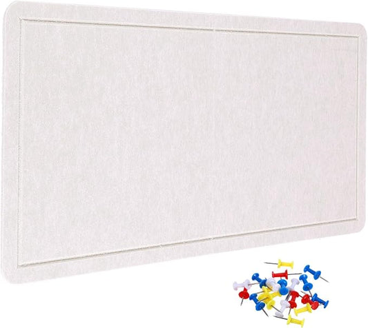 YOKIVE Felt Bulletin Board, 35 x 17.5 -Inch Foldable Decorative Pin Board Self Adhesive Felt Cork Board with 20 Pushpins, Great for Wall, Photo Display, Paste Note, Schedule(Light Camel)