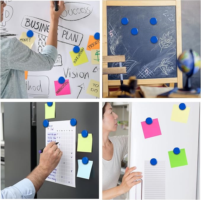 Fridge Magnets, 20 Pcs Small Round Strong Heavy Duty Cute Magnets for Refrigerator, Whiteboard, Locker, Office, Classroom - Blue