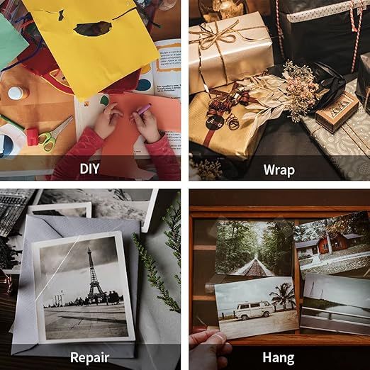 24 Rolls Transparent Tape Refills, Clear Tape, 3/4 x 800 Inches, Glossy Gift Wrapping Tapes for Dispenser, Office, School, Home