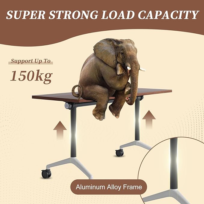 Folding Conference Room Table, Modern Conference Tables with Wheels, Large Rectangular Mobile Training Tables for Office Classroom, Foldable Modular Boardroom Seminar Table (2pack L63in)