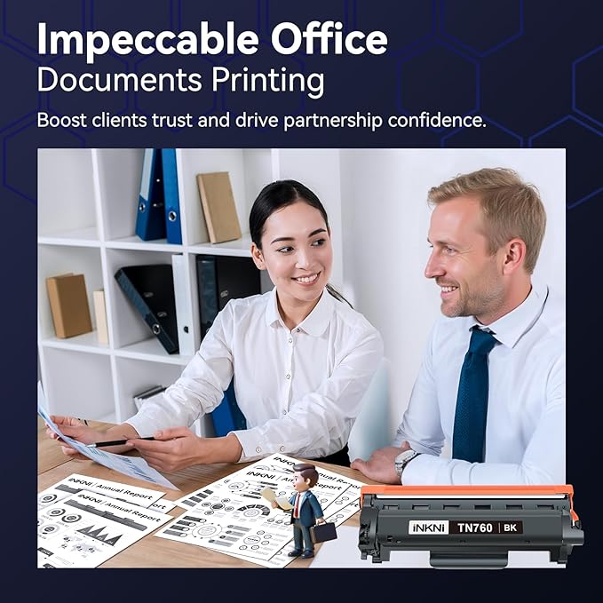 InkNI TN760 - Compatible Toner Cartridge Replacement for Brother TN-730/TN-760 730 TN-760 for MFC-L2710DW MFC-L2750DW DCP-L2550DW HL-L2350DW HL-L2395DW HL-L2370DW (4 Pack)