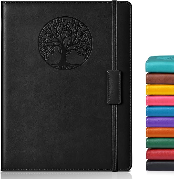 Lined Journal Notebook for Women Men,256 Pages B5 Large Hardcover Leather Journals for Writing,Travel,Business,Work,School,College Ruled Notebooks for Note Taking,Diary Notepad 7.8"×10.2"