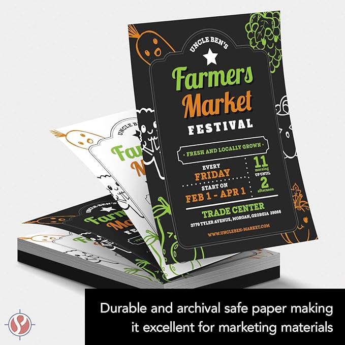 Bright White Paper - Multipurpose Office Print Writing Copy - Flyers, Posters, Design Proposals, Business Documents | 8.5 x 11 | 100lb Text (40lb Bond) | Acid Free Paper | 100 Sheets per Pack