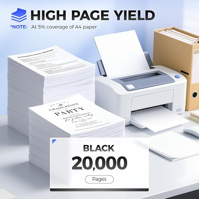 60F1X00 Toner Cartridge Black 1-Pack Extra High Yield With Chip Replacement for Lexmark 601X 60F1X00 Toner Compatible with Lexmark MX510de MX511 MX511de MX511dte MX610de MX611 MX611de MX611dfe Printer