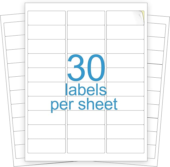 KKBESTPACK 30 Up Shipping Address Labels – 1” x 2-5/8” Self-Adhesive Barcode FNSKU Stickers for Inkjet and Laser Printer (500 Sheets / 15000 Labels)