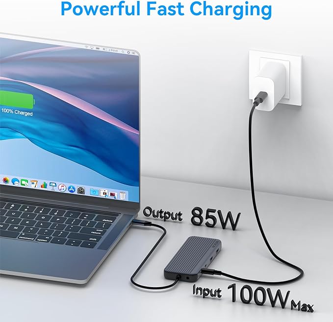 3 HDMI Laptop Docking Station, MOKiN USB C Dock 3 Monitors, 12 in 1 USB C to 3 HDMI Adapter with 10Gbps USB A&C 3.1, 2*USB A 2.0, 100W PD, Ethernet,SD/TF,Audio Port for HP/Dell/Lenovo