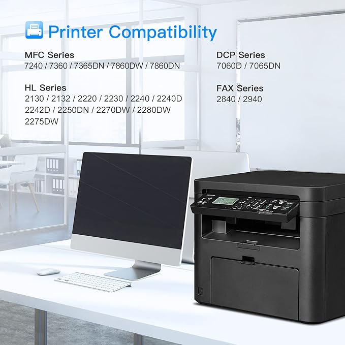 LxTek Compatible Toner Cartridge Replacement for Brother TN-450 TN450 TN420 to use with MFC-7360N DCP-7065DN IntelliFax 2840 2940 MFC-7860DW MFC-7460DN HL-2270DW MFC7240 Printer (Black, 4 Pack)