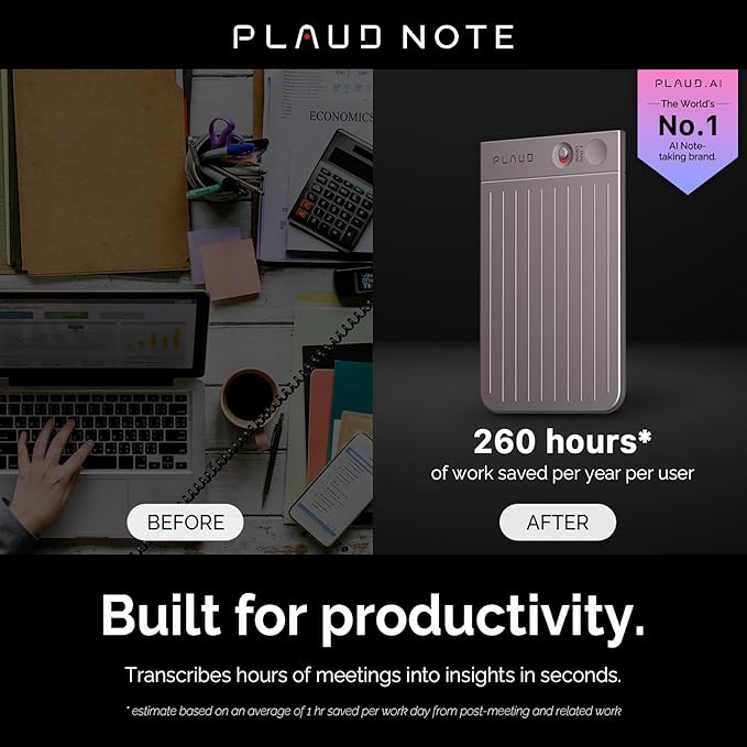 AI Voice Recorder, Note Voice Recorder w/Case, App Control, Transcribe & Summarize with AI Technology, Support 112 Languages, 64GB Memory, Audio Recorder for Lecture, Meeting, Call, Interview