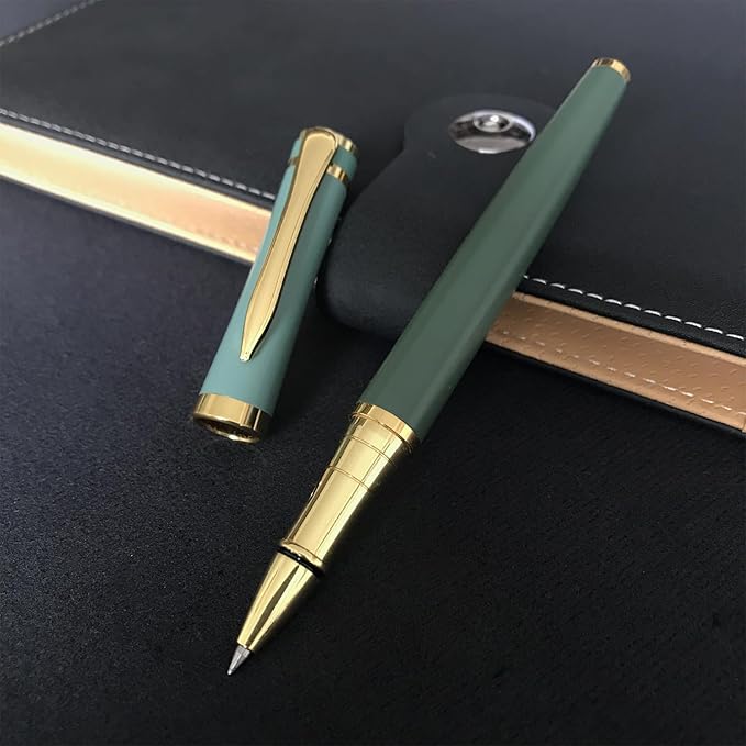 HSK Luxury Ballpoint Pens gift Pen Black Refill Line width 0.5mm,Best Ball Pen Gift Set for Men & Women Professional Executive,Office,Nice Pens Classy Gift Box (Green)