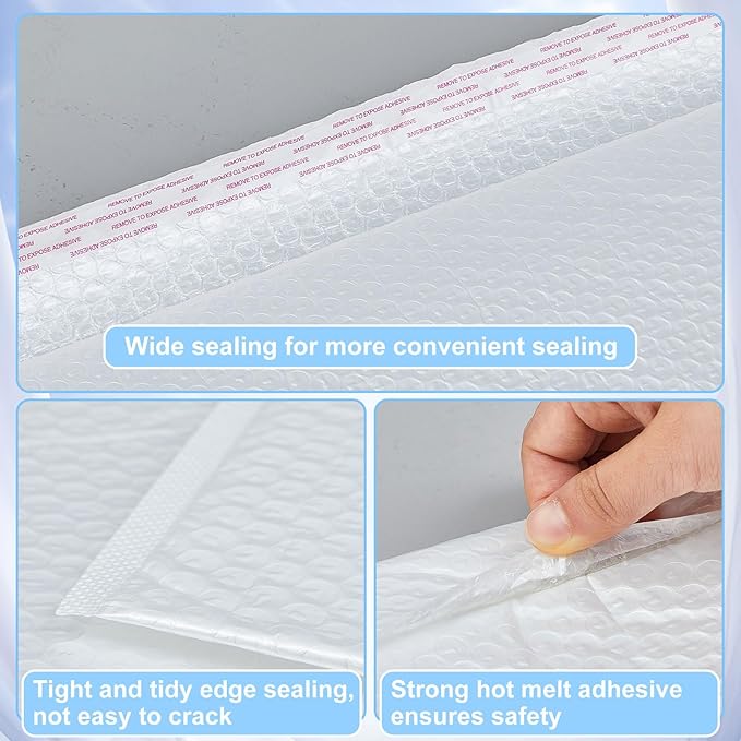 Ireer 20 Pack Large Bubble Mailers 12 x 16" Poly Padded Envelopes Cushioned Mailing Envelopes Bubble Padded Mailers Self Adhesive Waterproof Shipping Bags for Business Christmas Party Gift Packaging