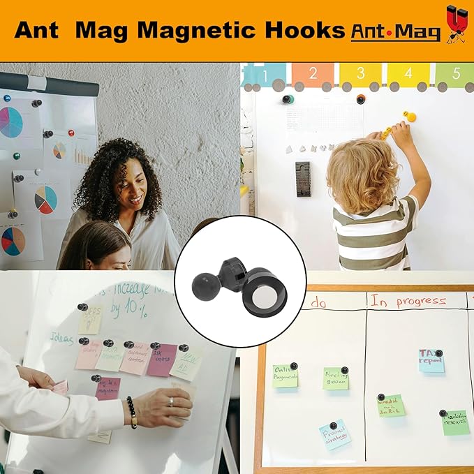Ant Mag Magnetic Push Pins 48pcs Strong Whtieboard Pins Magnets Perfect Use for Map Fridge Kitchen Home Office Classroom