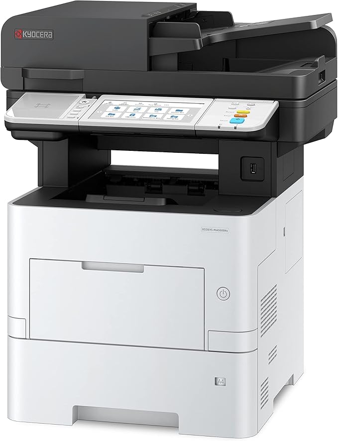 KYOCERA ECOSYS MA5500ifx All-in-One Monochrome Laser Printer (Print/Copy/Scan/Fax), 57 ppm, Up to Fine 1200 dpi, Gigabit Ethernet HyPAS Capable, 7 inch Touchscreen Panel, 512 MB